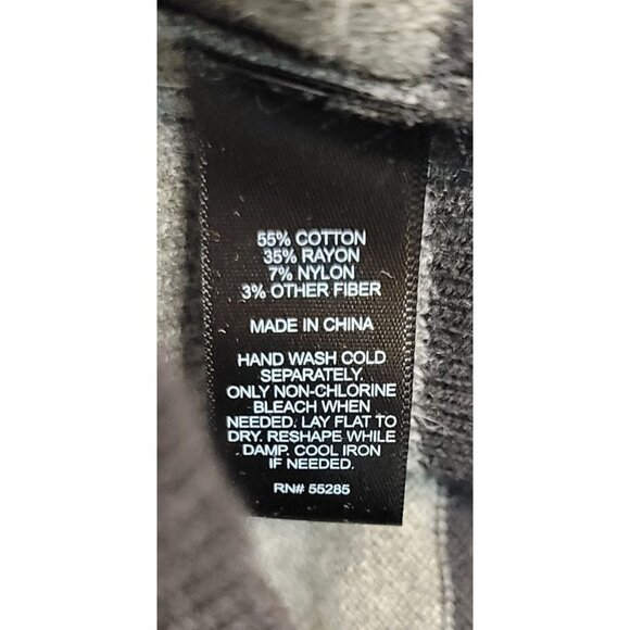 Express Black Gray Striped Sweater Dress Cowl Neck Cotton Blend Small - Picture 5 of 8